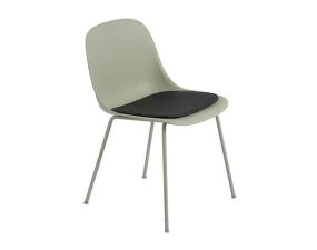 Fiber Arm & Side Chair Seat Pad, black leather