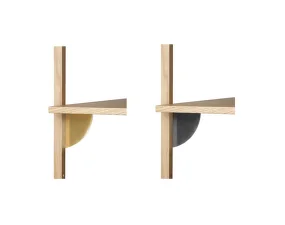 Sector Shelf L/L, natural oak/brass