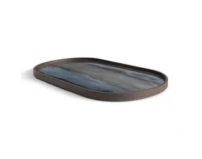 Glass Tray Oblong, graphite organic