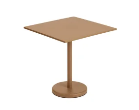 Linear Steel Café Table 70x70, burnt orange