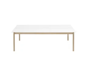 Linear System Table, White Laminate / Oak