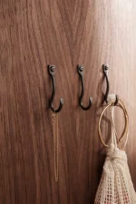 Curvature Hooks, Set of 3, black brass
