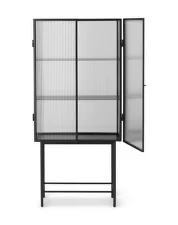 Haze Vitrine Reeded Glass, black