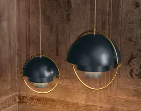 Multi-Lite Pendant Large, midnight blue/brass