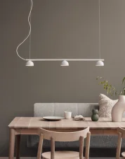 Blush Rail 3 Pendant Lamp, matt white
