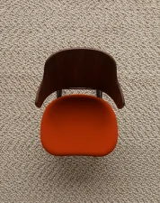 Penguin Dining Chair, walnut/Hallingdal 600