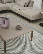 Couple Coffee Table 3 Tiles Plain/Wavy, taupe / dark oiled oak