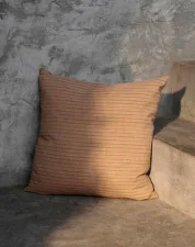 Brown Cotton Cushion Stripe