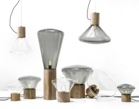 Muffins WOOD 07 PC865 Pendant Lamp, smoke grey / natural waxed oak
