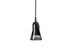 Shadows PC897 Pendant Lamp, smoke grey / black stained oak
