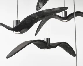 Night Birds Pendent PC962, smoke grey Brokisglass