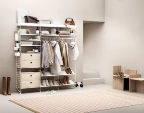 String Hallway M Shelving Set, beige