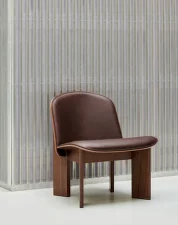 Chisel Lounge Chair, walnut / Sense Dark Brown