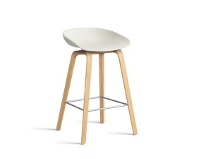 AAS 32 Bar Stool Low Oak Veneer, melange cream