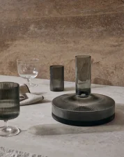 Ripple Wine Carafe, smoked grey