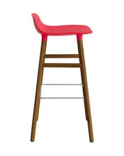 Form Bar Chair 75 cm Walnut, bright red