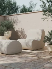 Rouli Outdoor Pouf, off-white