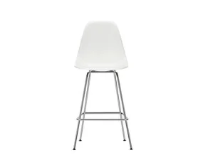 Eames Plastic Counter Stool Low, white/chrome