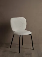 Rico Side Chair, Soft Bouclé off-white / black