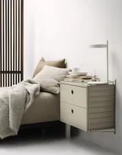 String Bedside Table, white/white