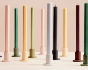 Tube Candleholder Concrete Small, bordeaux