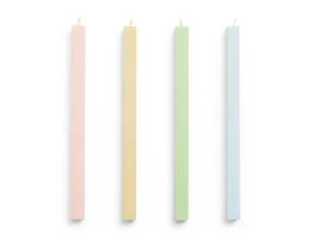 Square Candle, set of 4, pastel