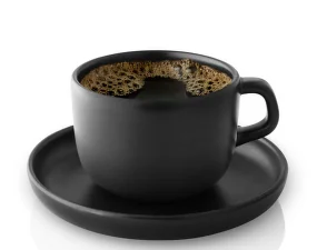 Nordic Kitchen Cup 20 cl with Saucer, black