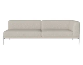 Caisa 3-Seater Open Right, brushed steel/Nantes sand