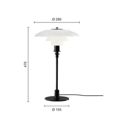 PH 3/2 Table Lamp, black metallised
