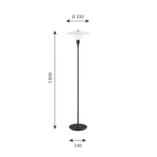 PH 3½-2½ Floor Lamp, black metallised