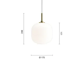 VL 45 Radiohus Pendant Ø175, white opal