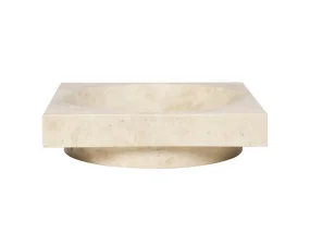 Hew Centrepiece Low, travertine