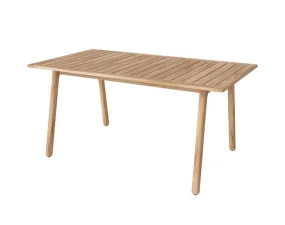 Patio Outdoor Dining Table 160 cm, untreated solid teak