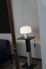 Bellhop Glass T Table Lamp, white