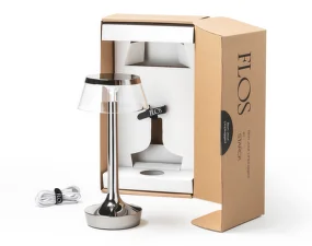 Bon Jour Unplugged Table Lamp, chrome/transparent