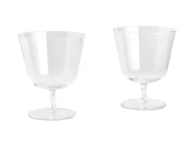 Curve Stem Glass Small, set of 2, clear