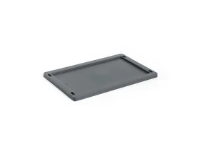 Colour Crate Lid Plastic Small, charcoal