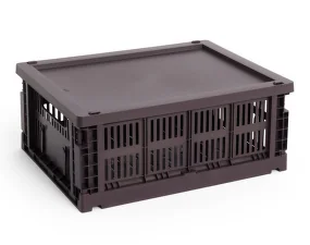 Colour Crate Lid Plastic Medium, bordeaux