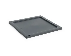 Colour Crate Lid Plastic Cube/Medium Square, charcoal