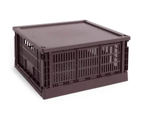 Colour Crate Lid Plastic Large Square, bordeaux