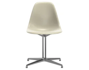 Eames Plastic Side Chair DSL, pebble/polished aluminum