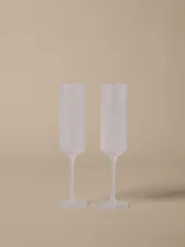 Ripple Champagne Flutes, set of 2, frosted