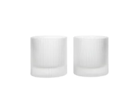 Ripple Tumbler Glasses, set of 2, frosted