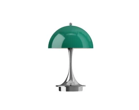 Panthella 160 Portable Lamp V3, chrome original opal green