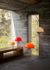 Wire 30 Table Lamp, chrome/red