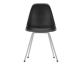 Eames Plastic Side Chair DSX, chrome/deep black