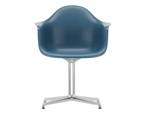 Eames Plastic Armchair DAL, sea blue / polished aluminum