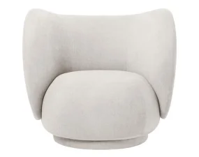 Rico Lounge Chair, Bouclé off-white