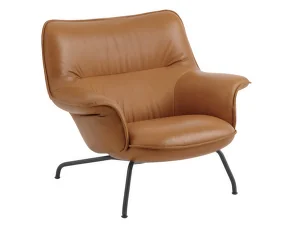 Doze Lounge Chair Low, Refine Leather Cognac / anthracite black