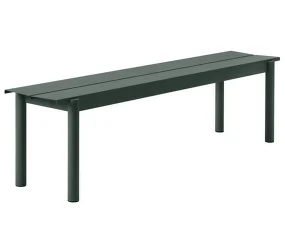 Linear Steel Bench 170 cm, dark green